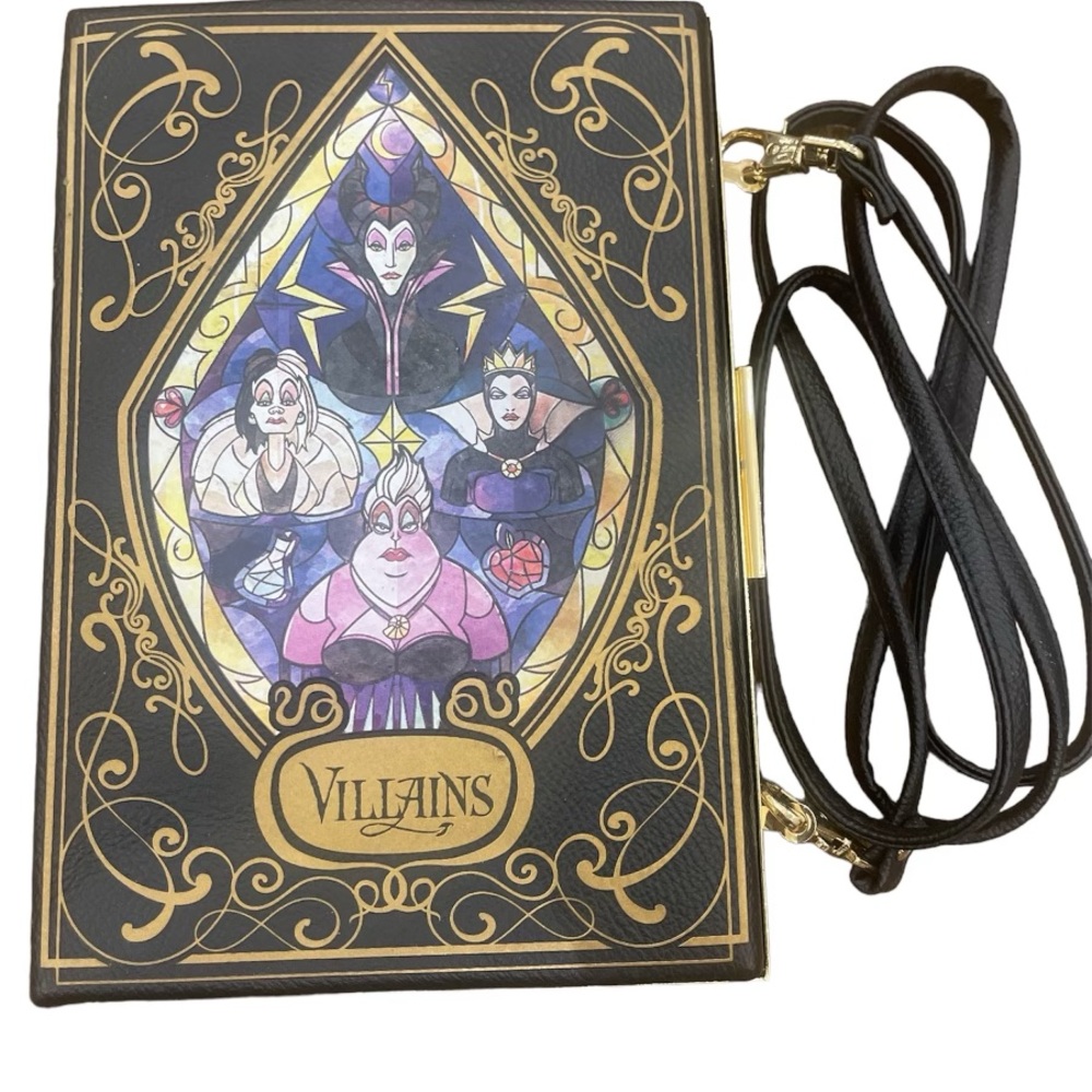 Disney Villains Clutch Bag Black Faux Leather Shoulder Bag/ Crossbody Book Purse